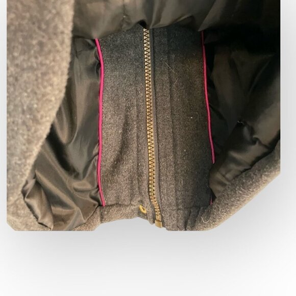 London Fog Jacket Faux Fur Hood Gray Coat Alpine Swiss Parka Size Girls Large 14 - Picture 11 of 16